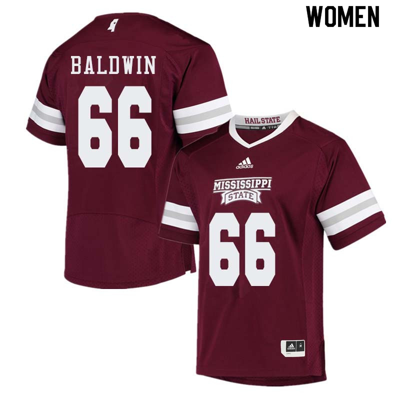 Women #66 Joel Baldwin Mississippi State Bulldogs College Football Jerseys Sale-Maroon